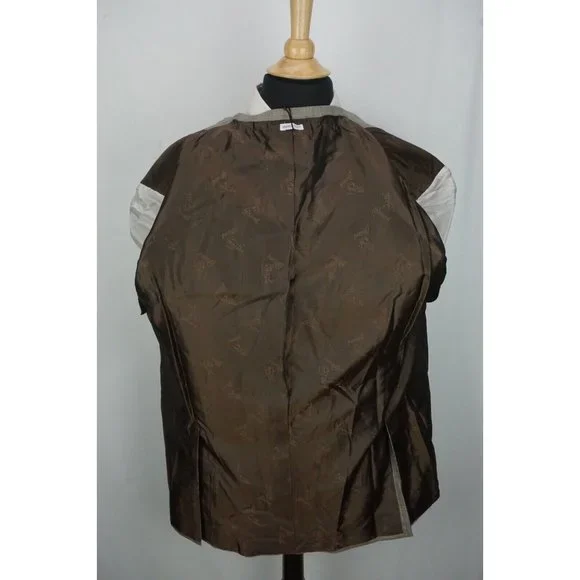 Brioni NM Nomenta Brown Plaid Silk Blend Sport Coat Jacket Sz 46R